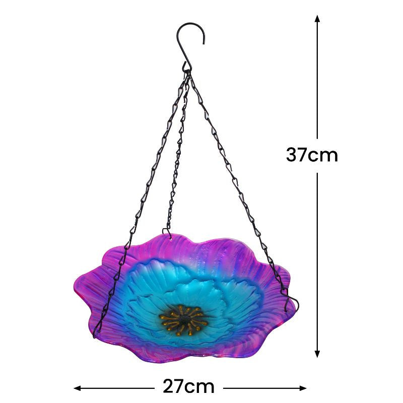 Hanging Bird Feeder - Stained Coloured Glass