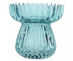 Glass Bowl Pedestal Water Planter