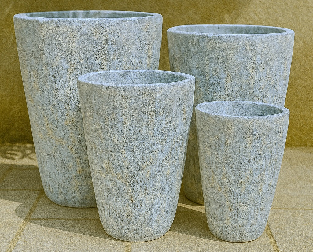 Ceramic Tall Round Pot - Bubble Sand