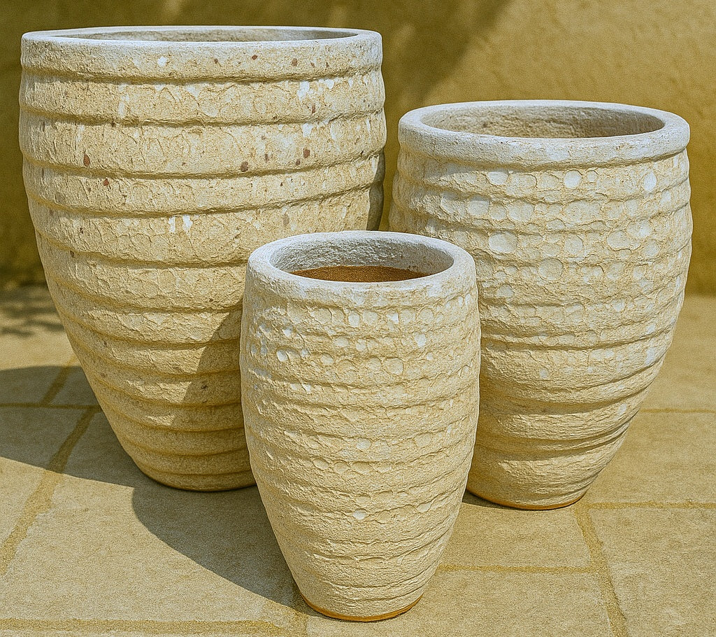 Ceramic Water Jar Lapped Pot - Bubble Sand