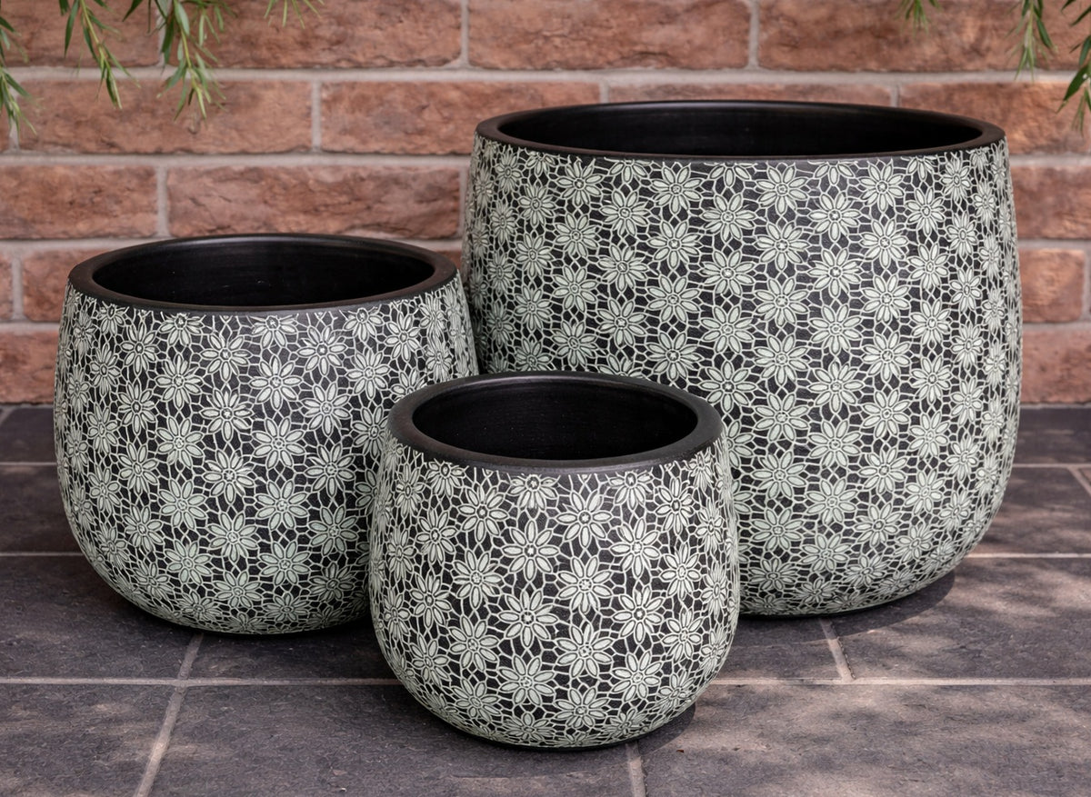 Decor Bunge Daisy Pot - Black