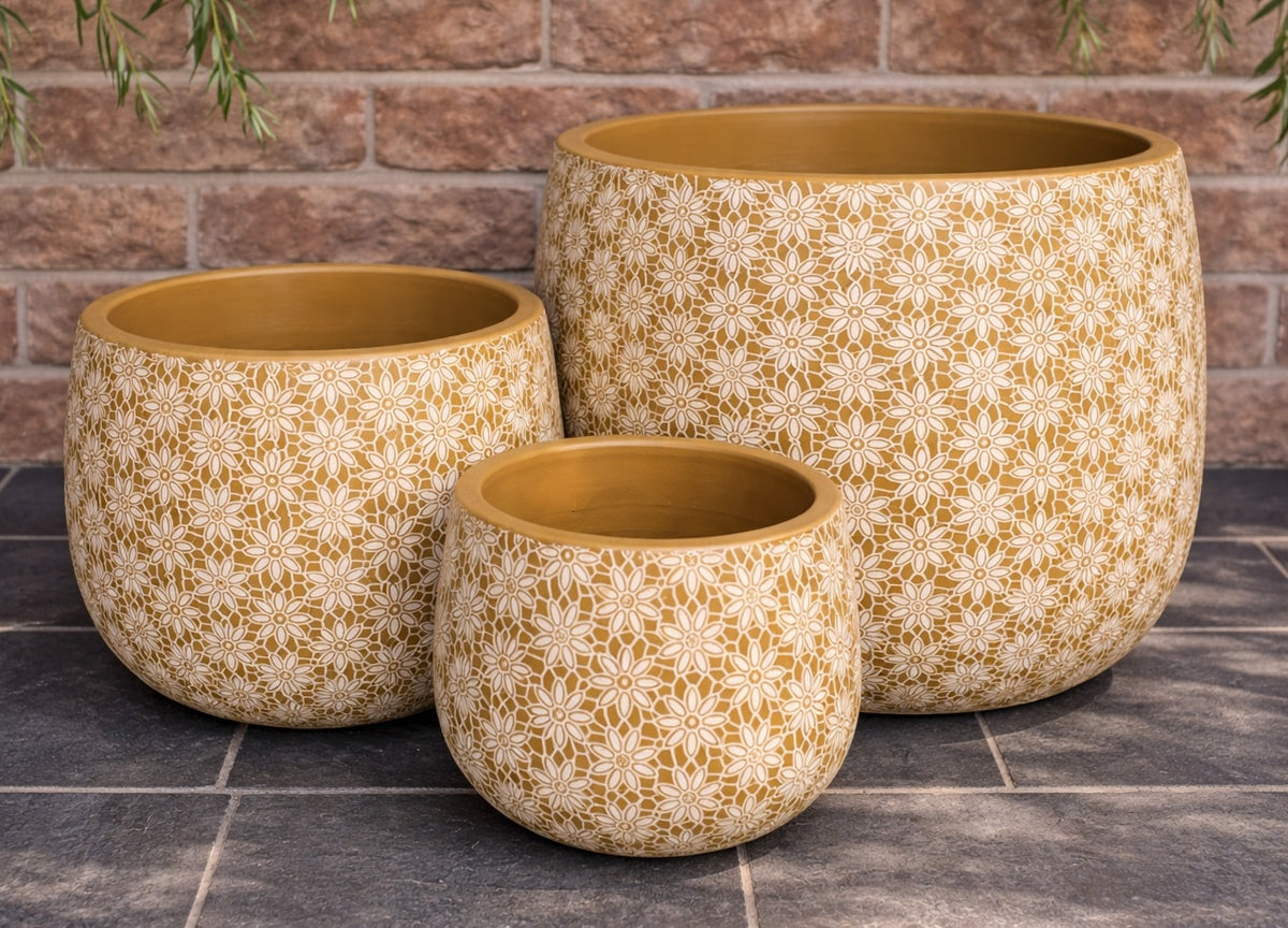 Decor Bunge Daisy Pot - Yellow