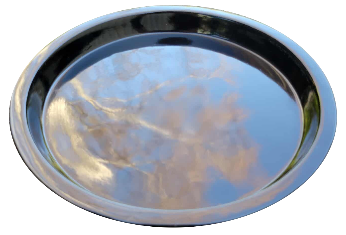 Round Rim Fibreglass Saucer - Gloss Black