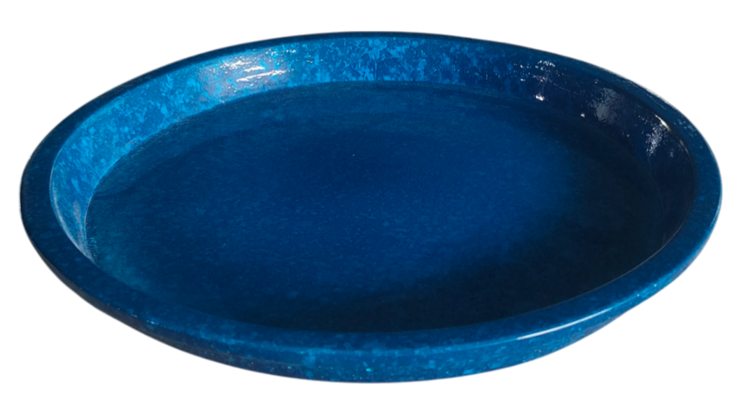 Round Rim Fibreglass Saucer - Gloss Juicy Blue