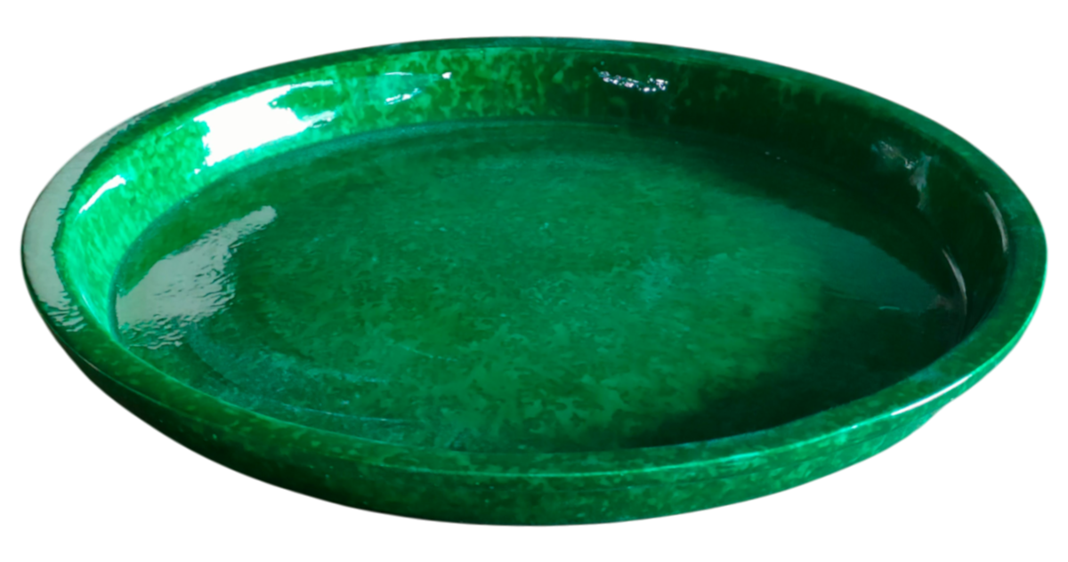 Round Rim Fibreglass Saucer - Gloss Juicy Green