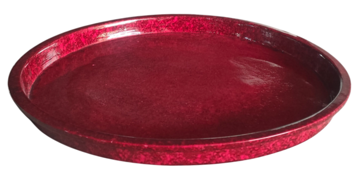 Round Rim Fibreglass Saucer - Gloss Juicy Red