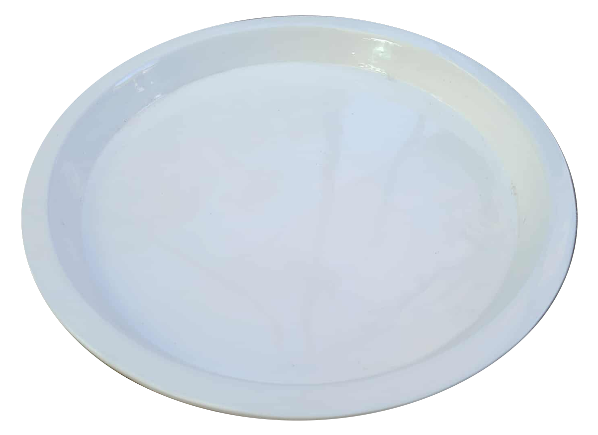 Round Rim Fibreglass Saucer - Gloss White