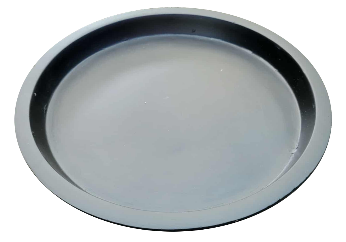 Round Rim Fibreglass Saucer - Matt Black