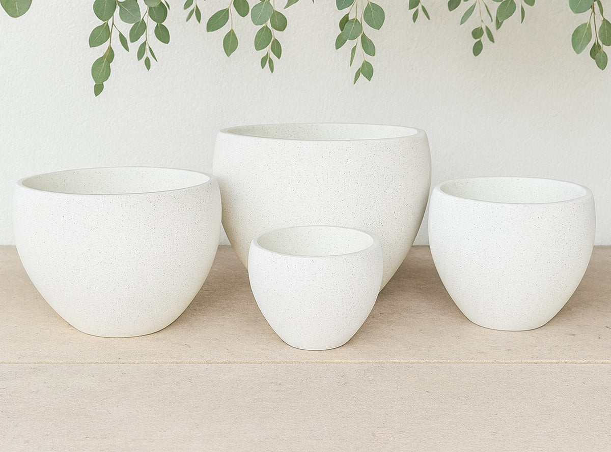 Kona Fibrecrete Pot - Terrazzo White