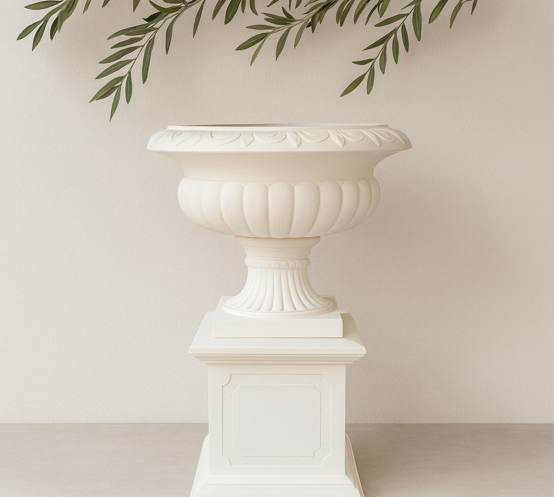 Barcoo Glass-Reinforced Concrete Pedestal - Matt White