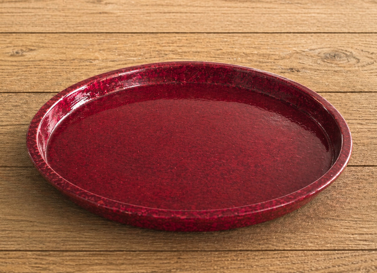 Round Rim Fibreglass Saucer - Gloss Juicy Red
