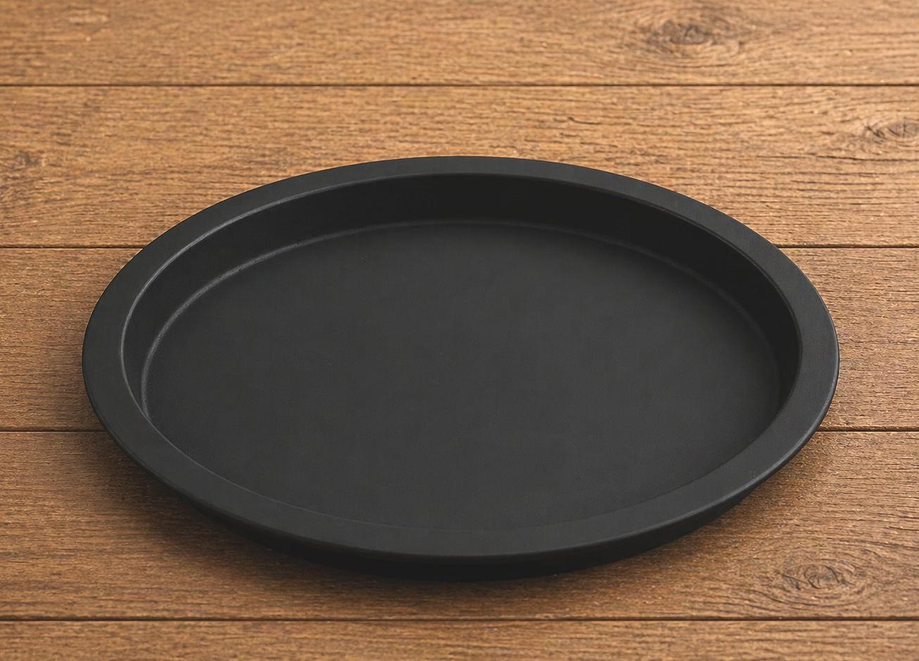 Round Rim Fibreglass Saucer - Matt Black