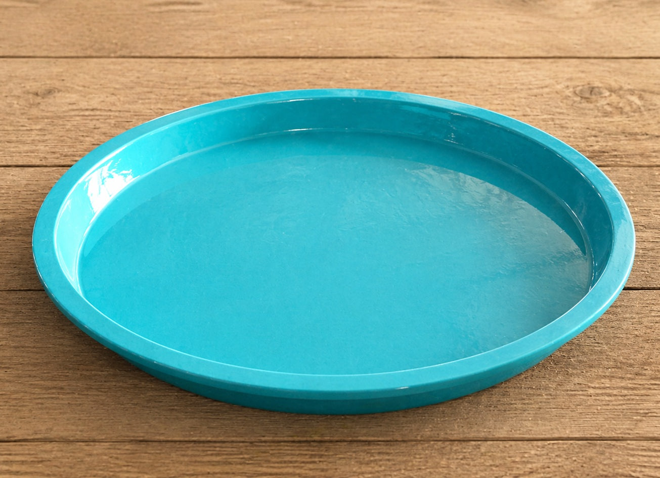 Round Rim Fibreglass Saucer - Turquoise