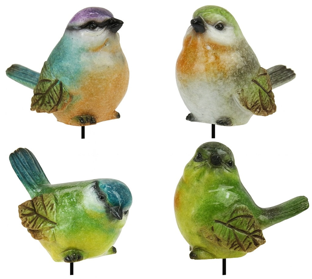 Marble Bird on Garden Stake