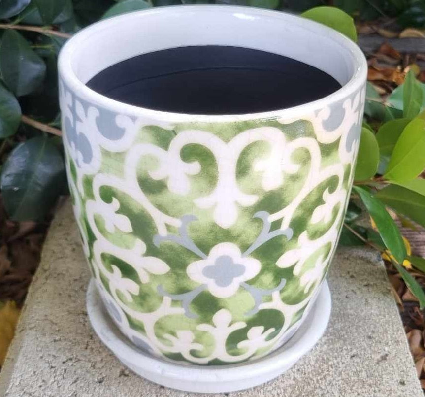 Blair Pot With Saucer Green
