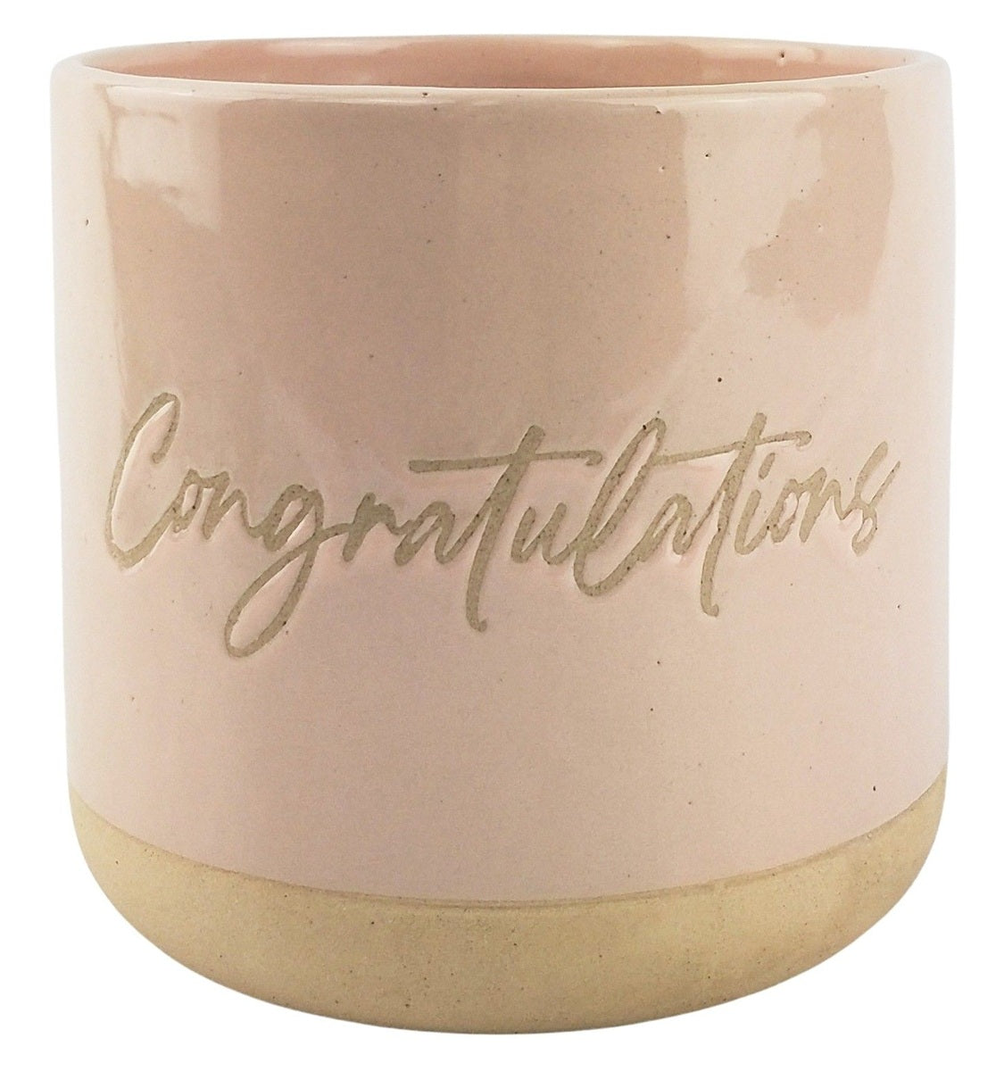 Congratulations Planter - Pink and Sand