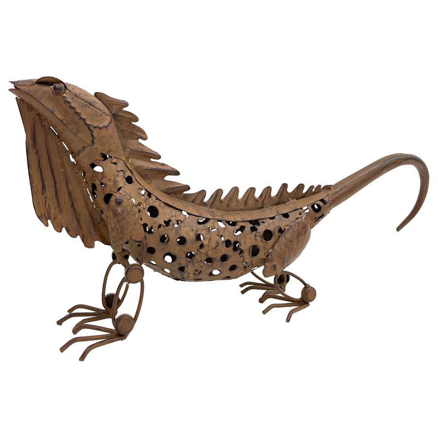 Australian Bearded Dragon Statue - Rustic