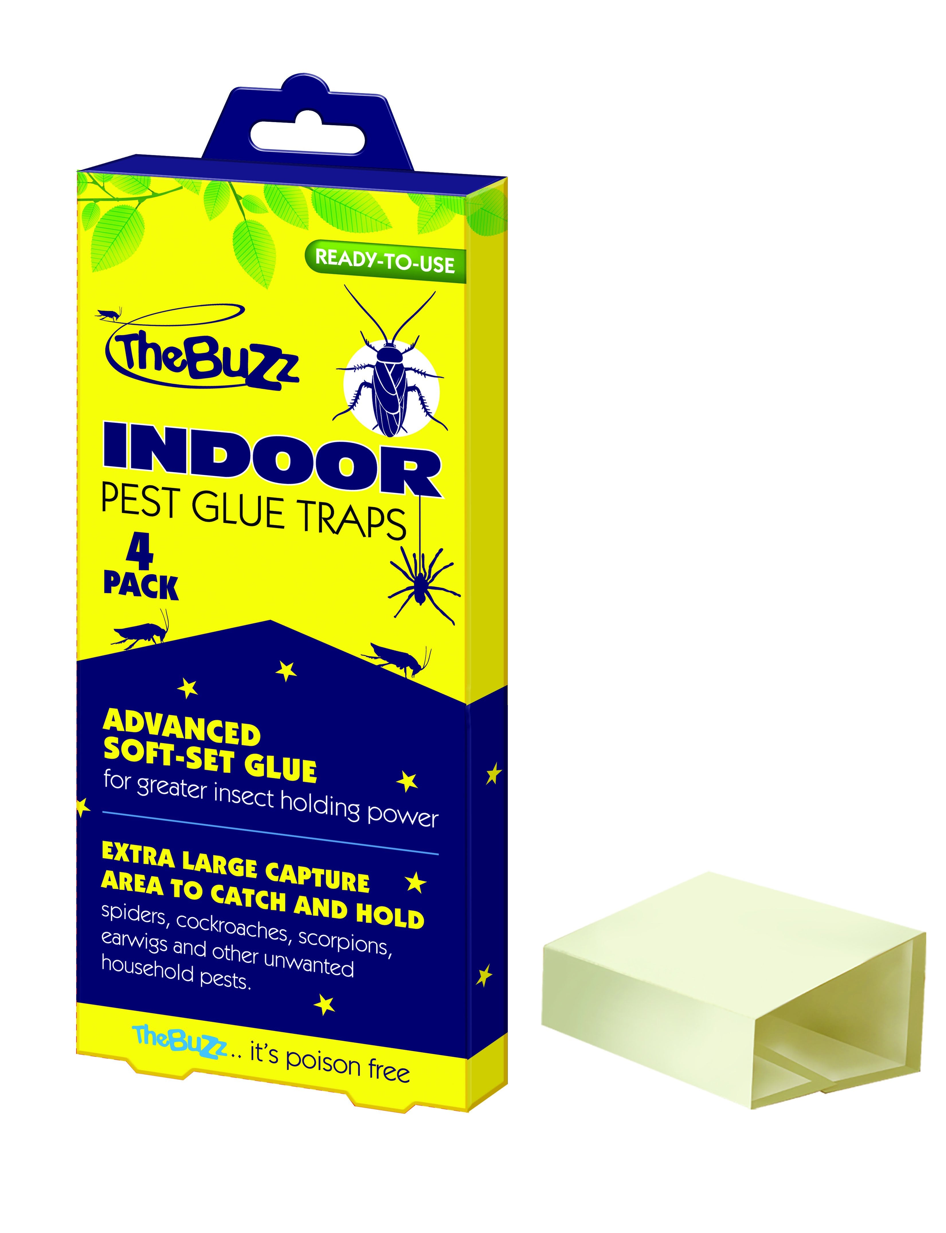 TheBuzz Indoor Pest Glue Traps 4-Pack