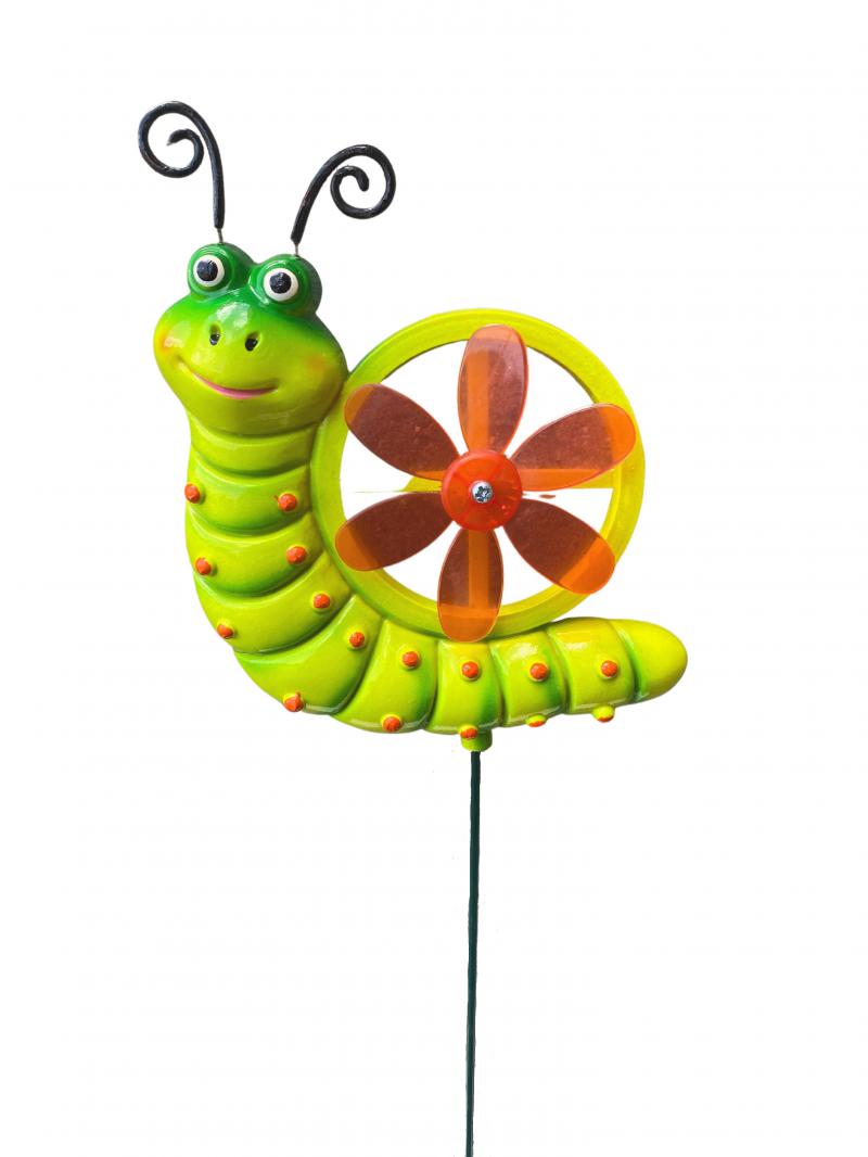 Worm With Windmill Garden Stake