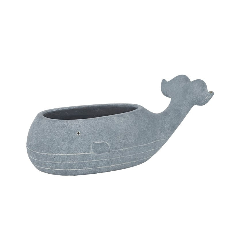 Moby Whale Cement Planter