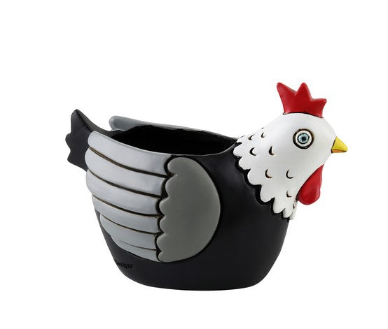 Baby Chook Planter - Black White