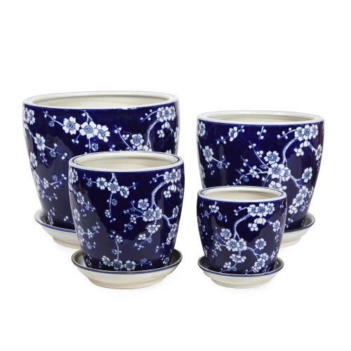 Round Pot with Saucer - Blossom