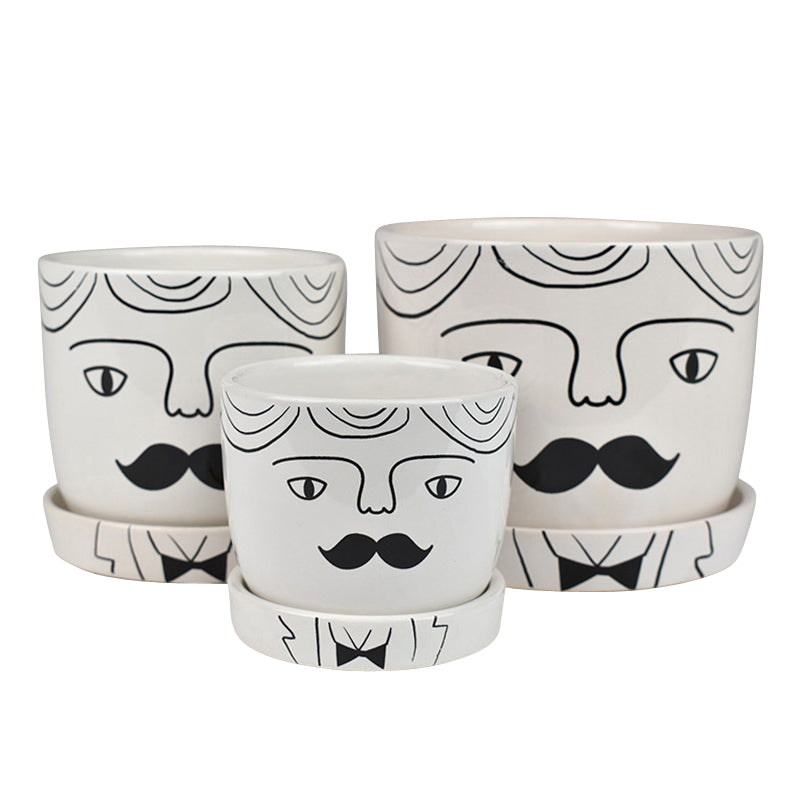 Derek Ceramic Pot With Saucer