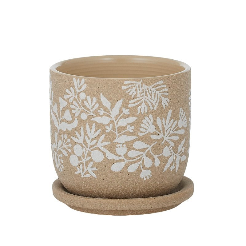 Lyla Ceramic Pot With Saucer