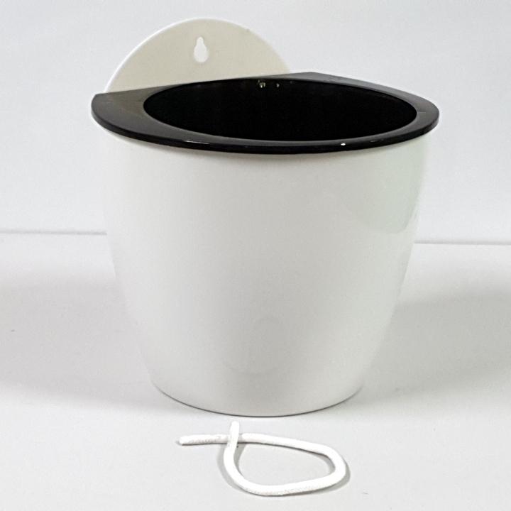Self Watering Wicking Wall Pot White