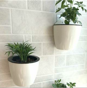 Self Watering Wicking Wall Pot White