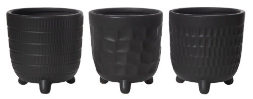 Kora Footed Pot - Black