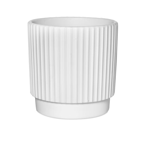 Conner Cover Pot - White