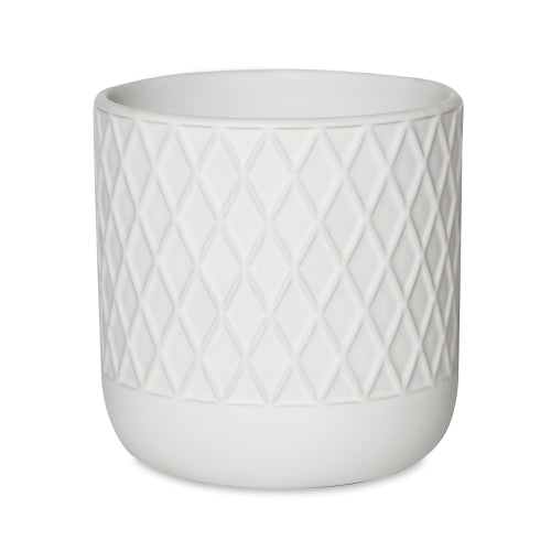Diamond Carnival Cover Pot - White