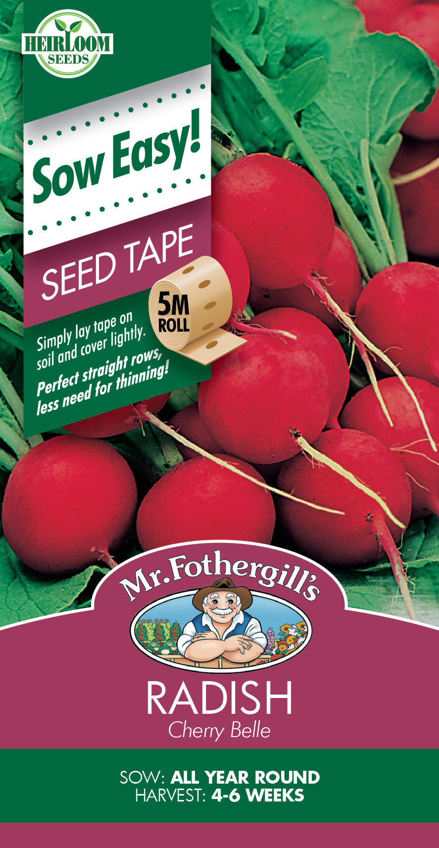Seeds D Radish Cherry Belle Seed Tape