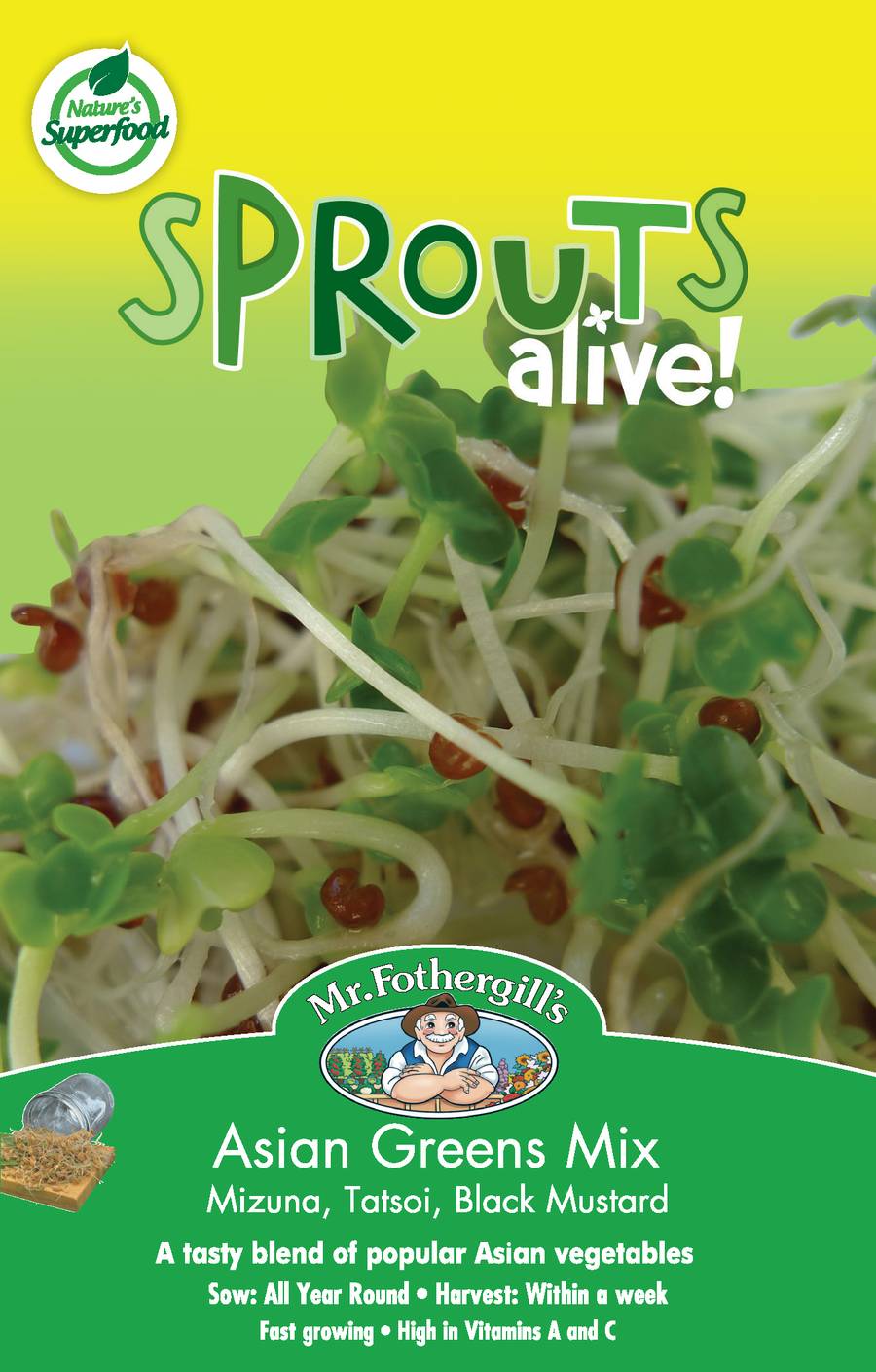 Seeds D Sprouts Alive Asian Greens Mixed