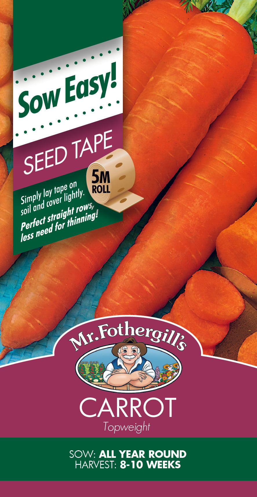 Seeds D Carrot Topweight Seed Tape
