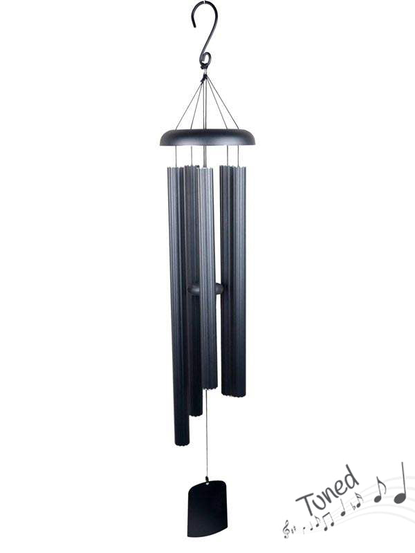 Wind Chime - Black - 5-Tubes Harmonious Columns Tuned Metal