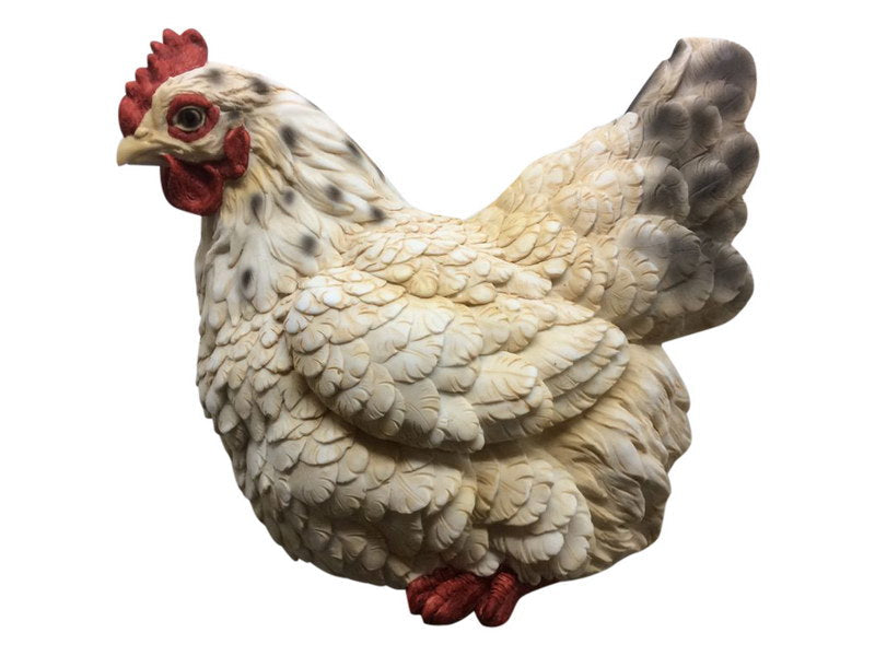 Hen Sitting - White