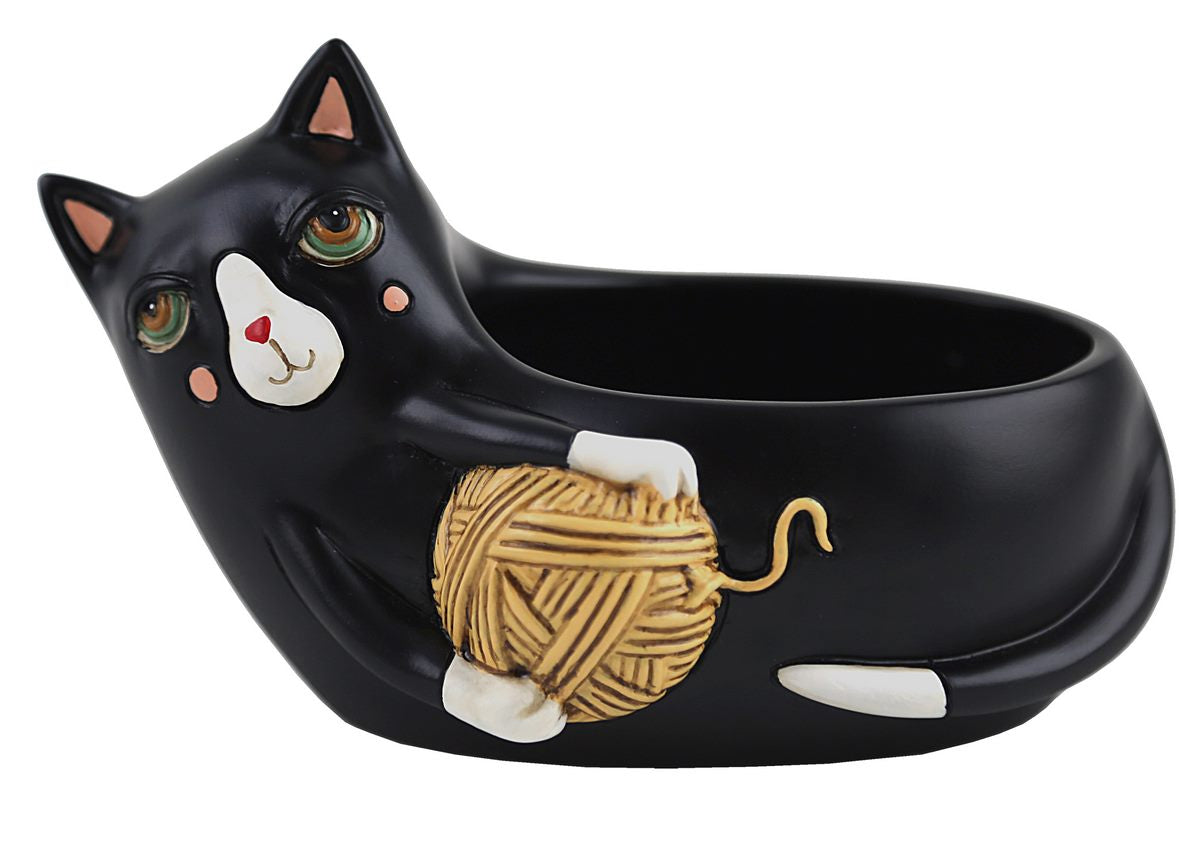 Baby Cat With Yarn Planter - Black