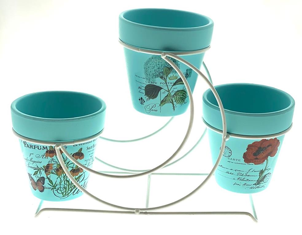 Three Moon Planter Blue