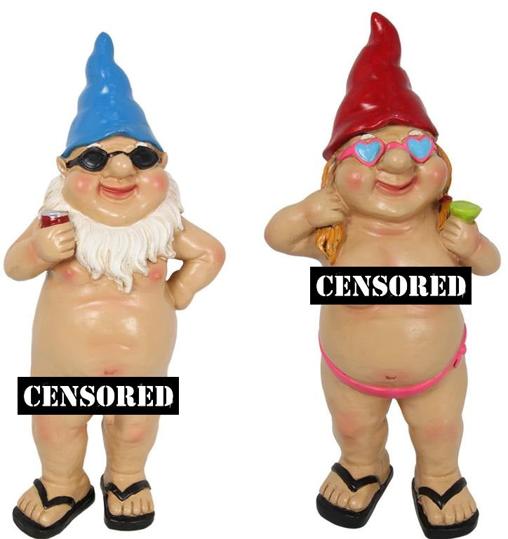 Gnome Naked Standing Drinking