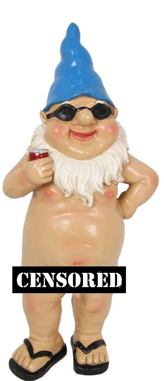 Gnome Naked Standing Drinking