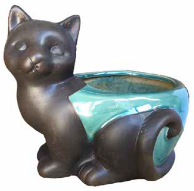 Glazed Cat Planter