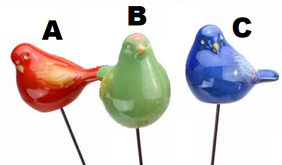 Ceramic Bird On Stake