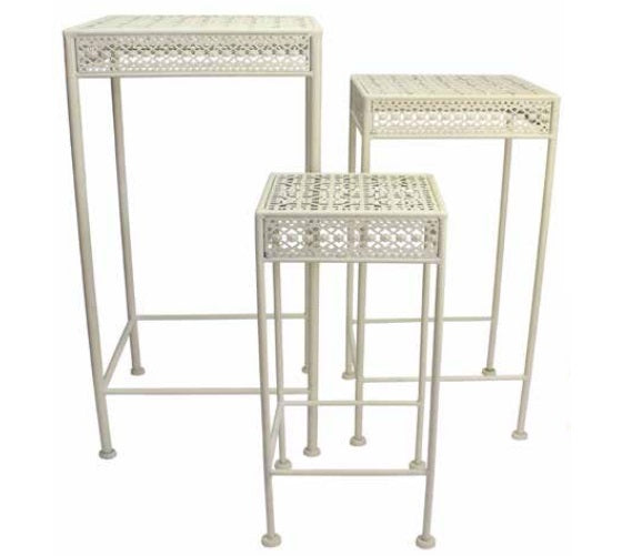 Decorative Square White Plant Stand