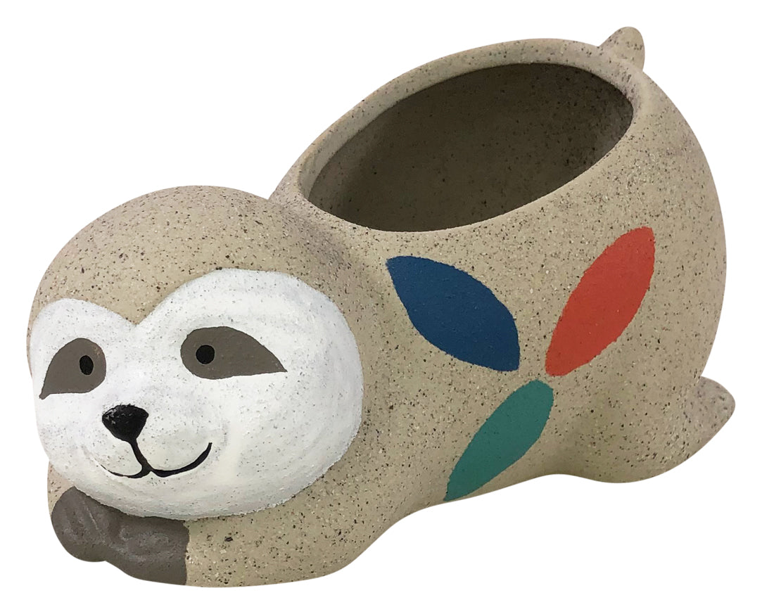 Sleeping Sloth Planter Beige