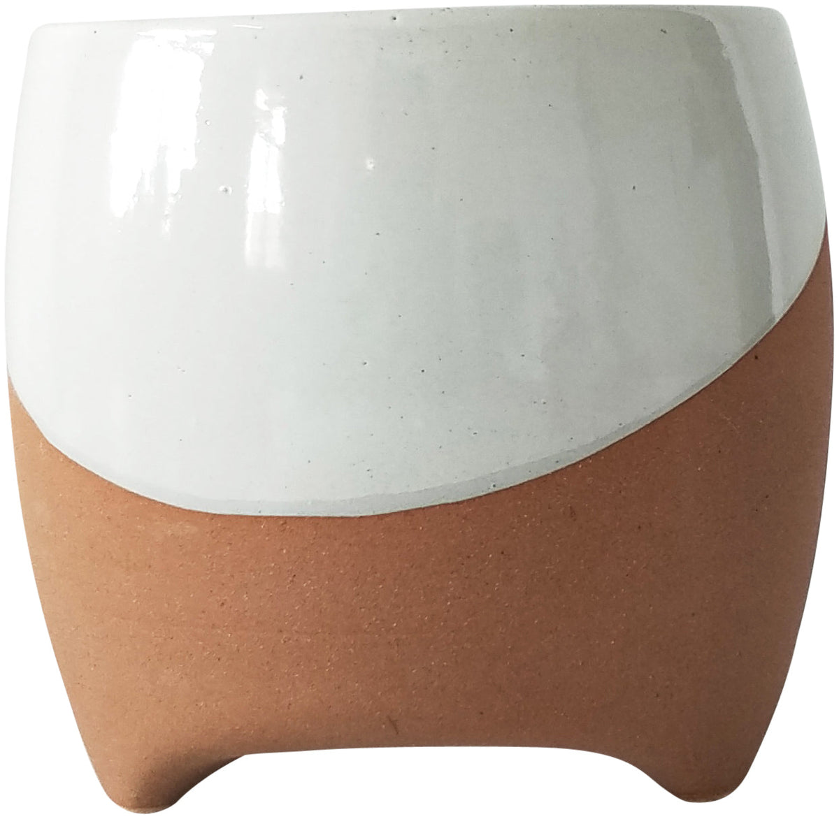 Luna Planter White And Terracotta