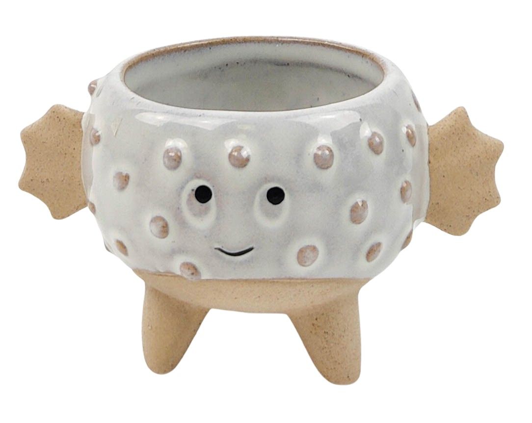 Puffer Fish Planter White
