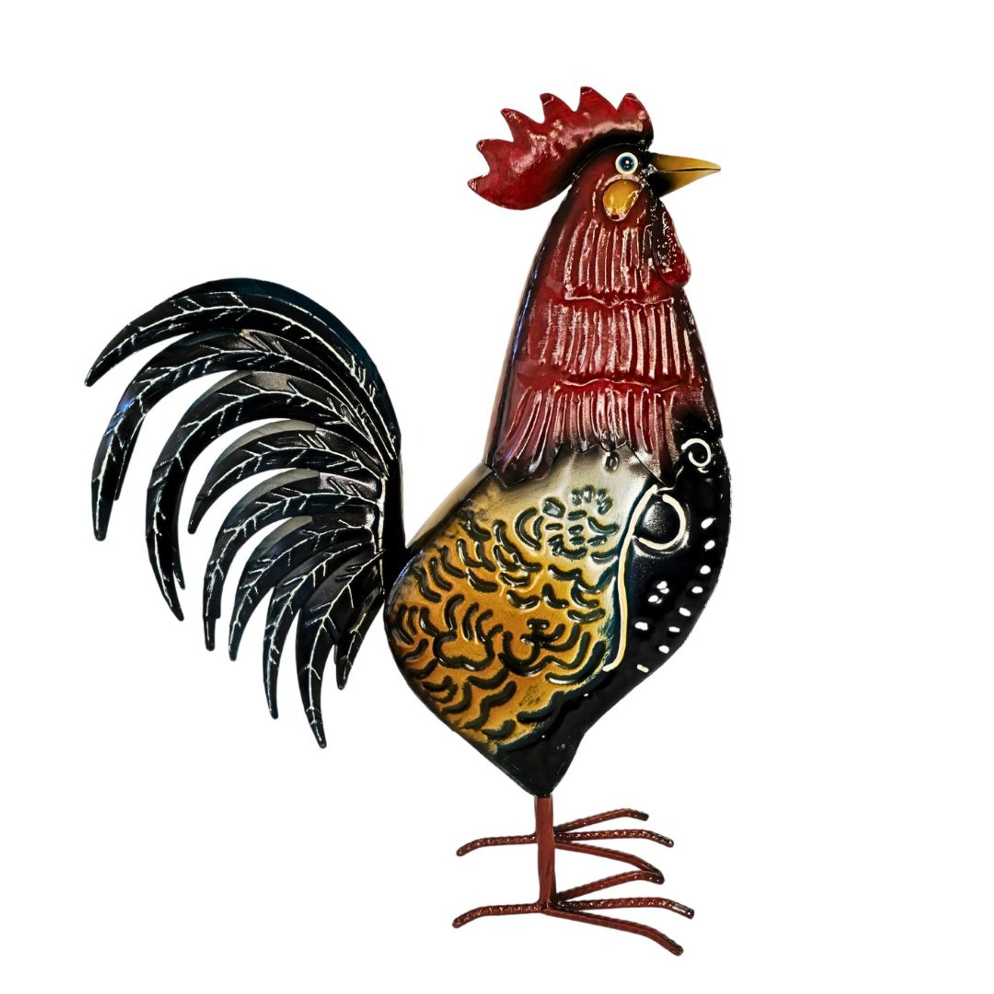 Metal Rooster - Hand-Painted