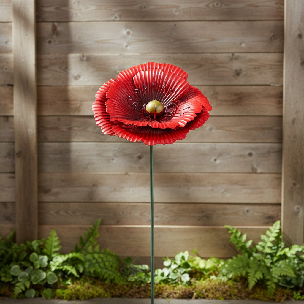 Red Poppy - Garden Stake